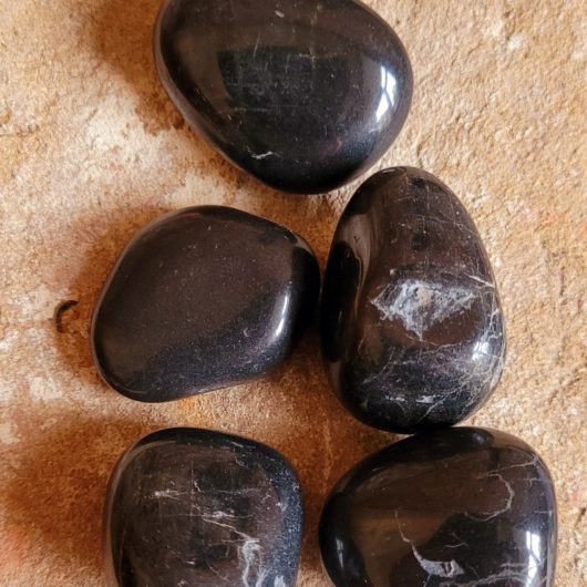 Black Agate Polished Tumblestone Crystal