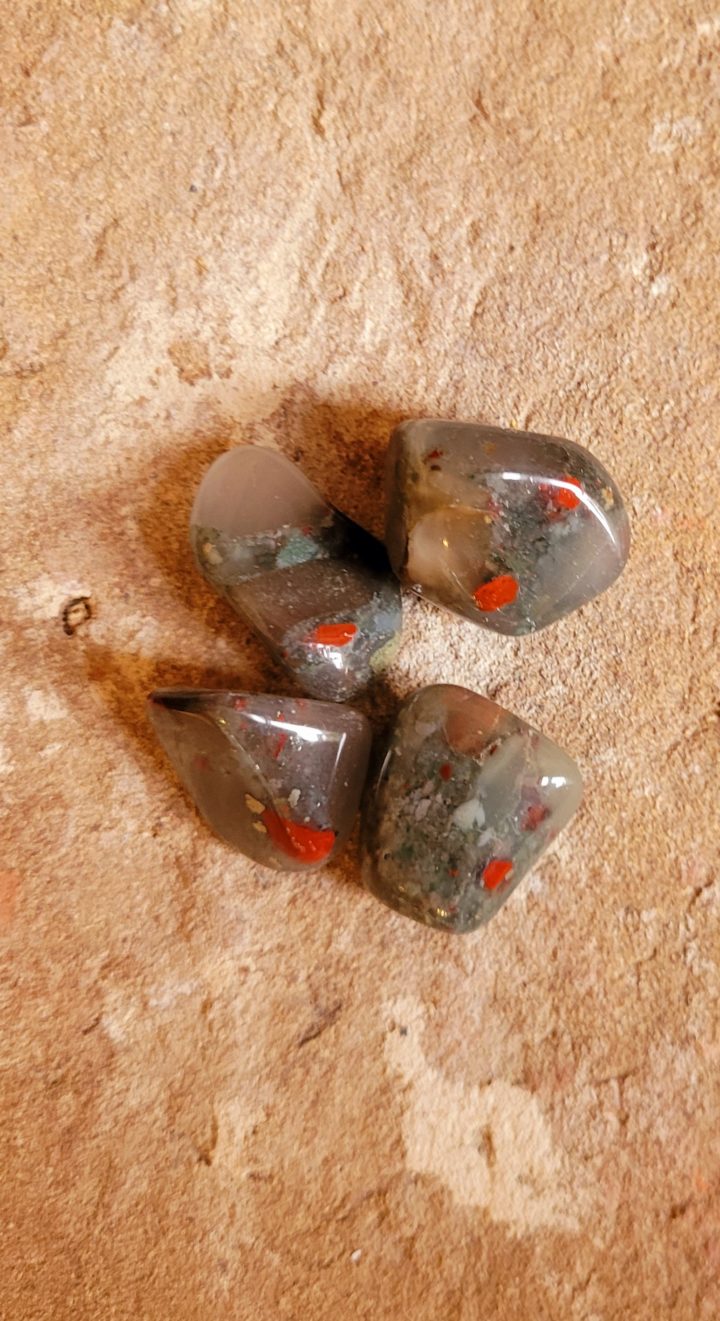 Bloodstone and Seftonite Polished Tumblestone Crystal