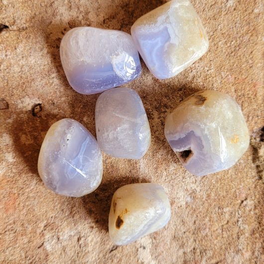 Blue Lace Agate Polished Tumblestone Crystal Small