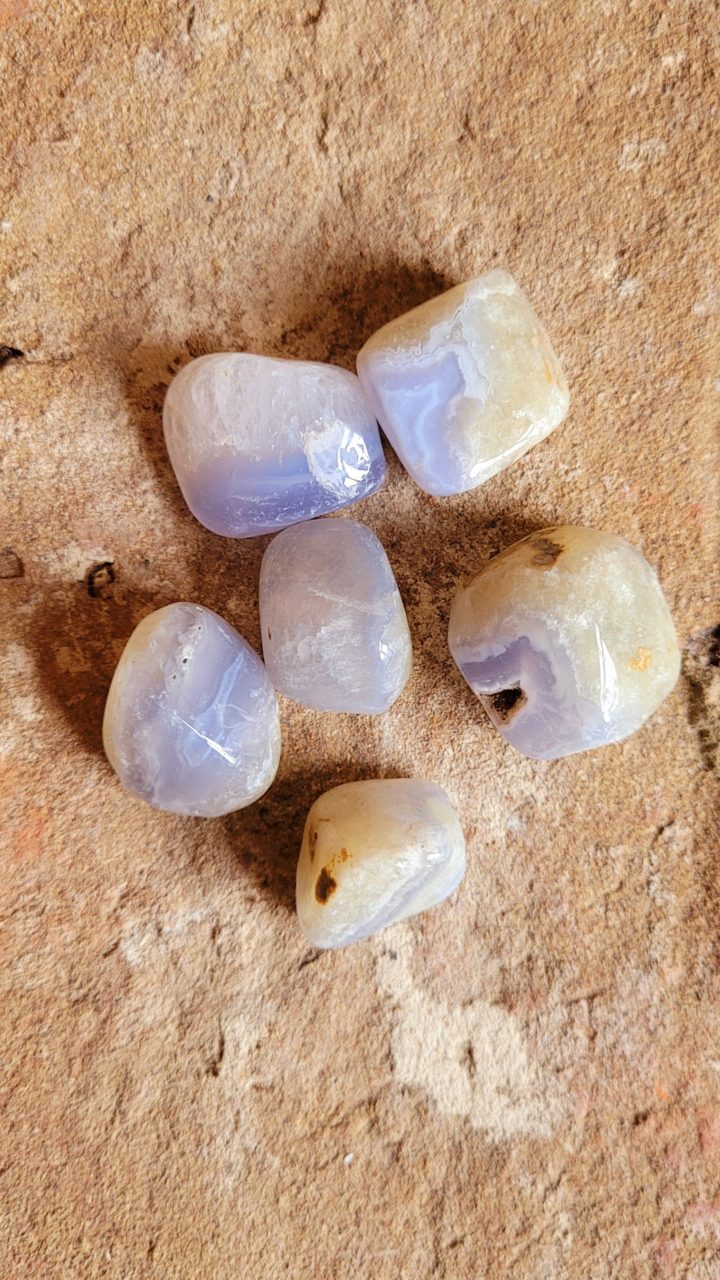 Blue Lace Agate Polished Tumblestone Crystal Small