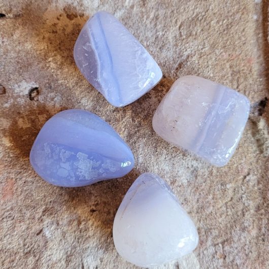 Blue Lace Agate Polished Tumblestone Crystal Large