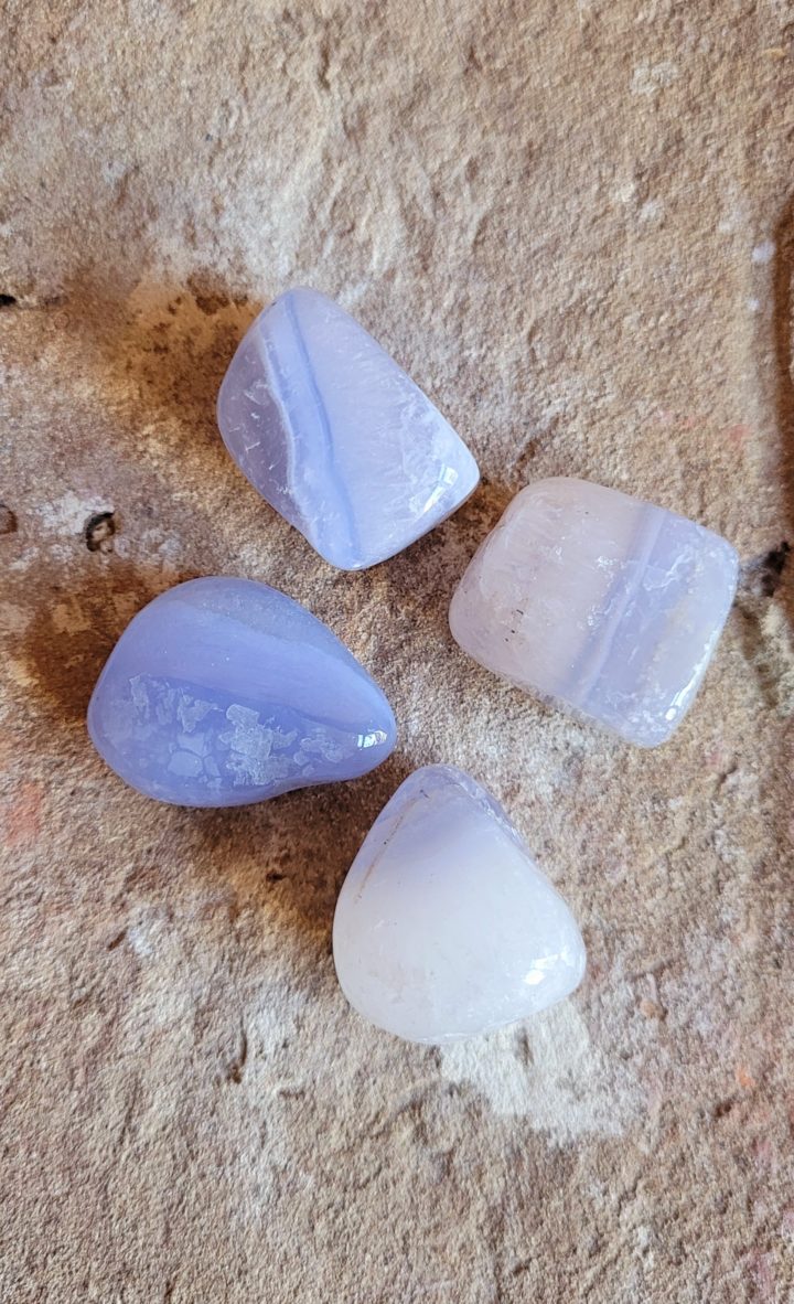 Blue Lace Agate Polished Tumblestone Crystal Large