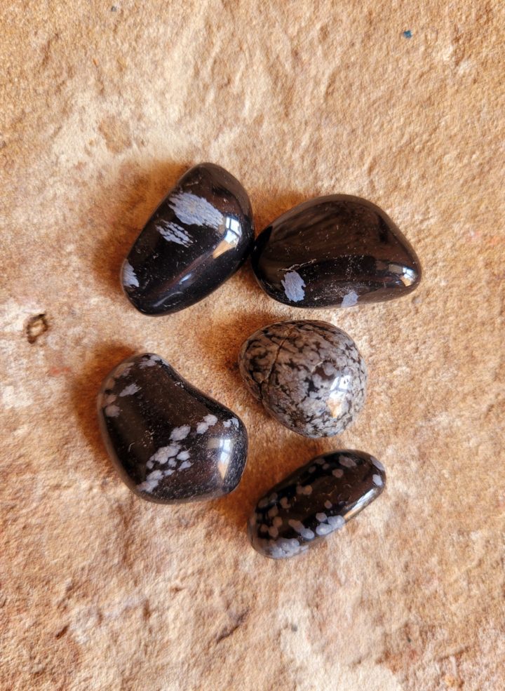 Obsidian Snowflake Polished Tumblestone Crystal Small