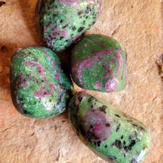 Ruby in Zoisite Polished Tumblestone Crystal