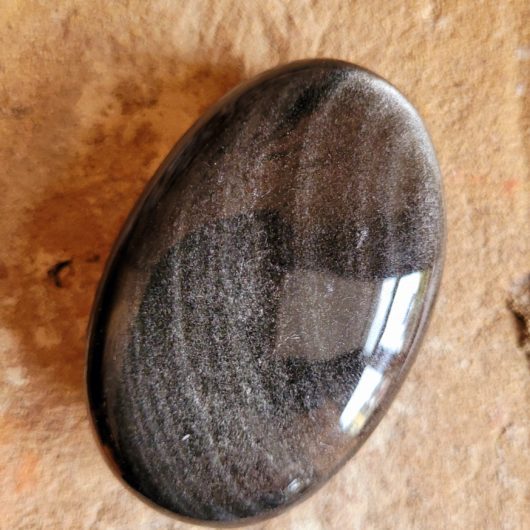 Silver Sheen Obsidian Polished Crystal Pebble 1