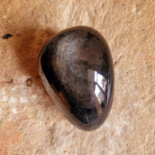 Silver Sheen Obsidian Polished Crystal Pebble 2