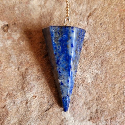 Lapis Lazuli Facet Cone Crystal Pendulum