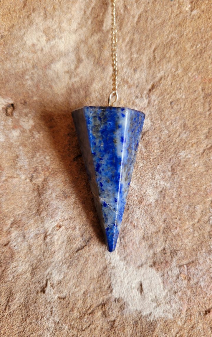 Lapis Lazuli Facet Cone Crystal Pendulum