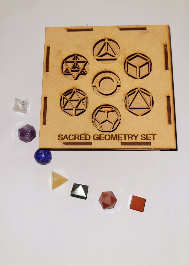 Boxed 7 Crystal Chakra Sacred Geometry Set