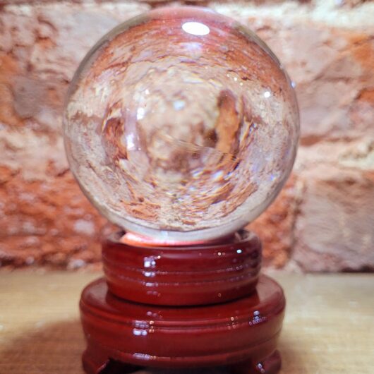 Crystal Ball with wooden stand 80mm