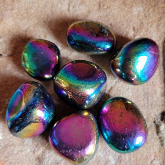 Titanium Rainbow Aura Quartz Polished Tumblestone Crystal