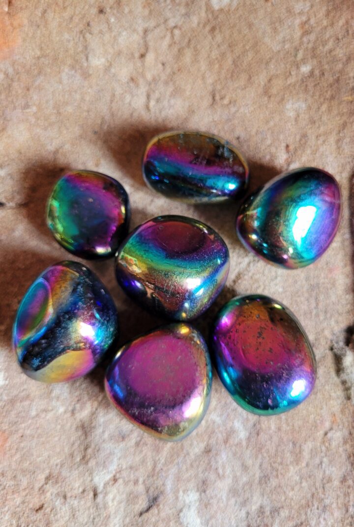 Titanium Rainbow Aura Quartz Polished Tumblestone Crystal