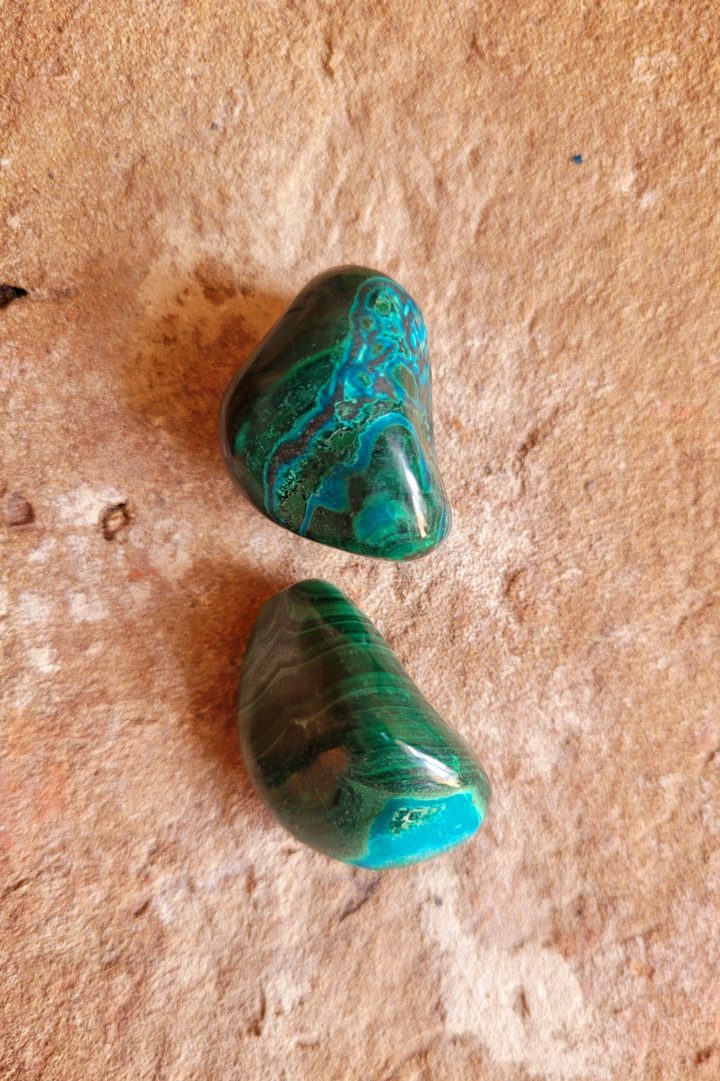 Malachite and Chrysacolla Tumblestone Polished Crystal