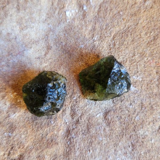 Moldavite Natural Rough Crystal Small Specimen
