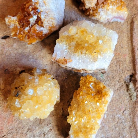 Citrine Heat Treated Natural Druze Cluster Tiny
