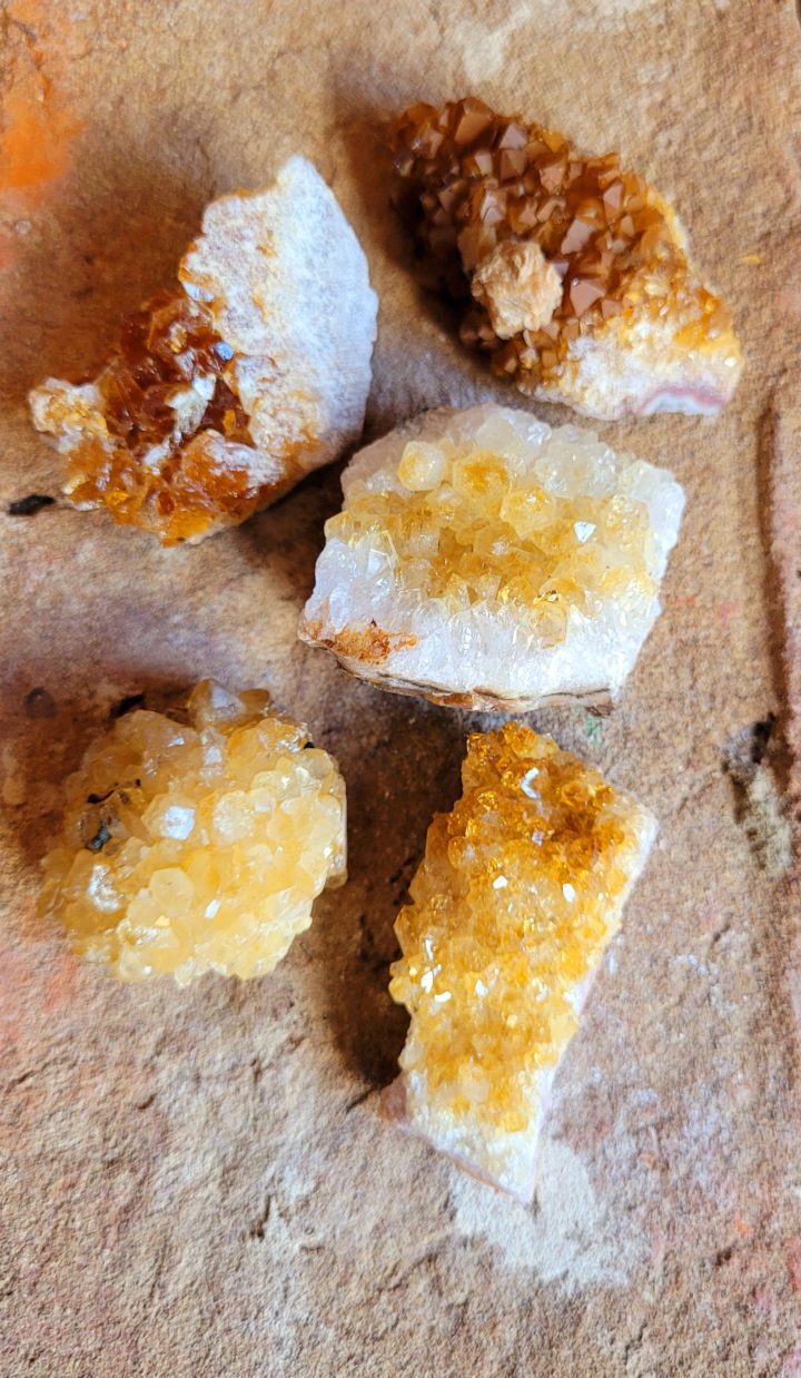 Citrine Heat Treated Natural Druze Cluster Tiny