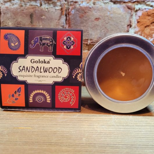 Goloka Sandalwood Soy Wax Candle in a Tin