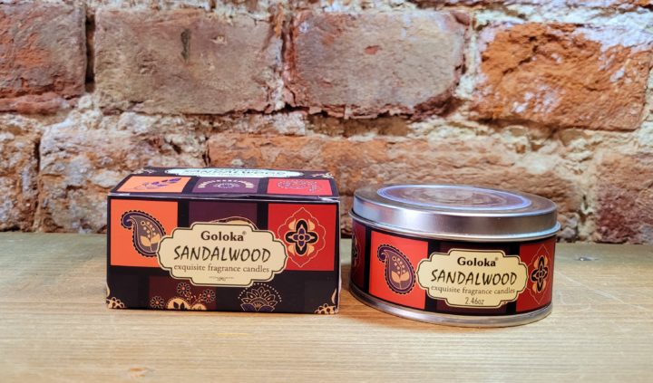 Goloka Sandalwood Soy Wax Candle in a Tin