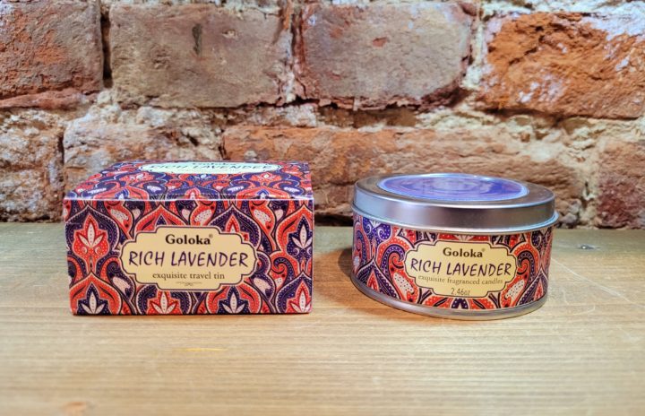 Goloka Rich Lavender Soy Wax Candle in a Tin