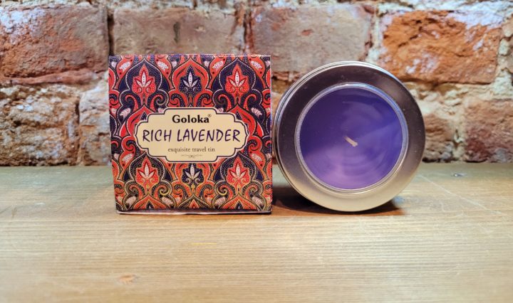 Goloka Rich Lavender Soy Wax Candle in a Tin