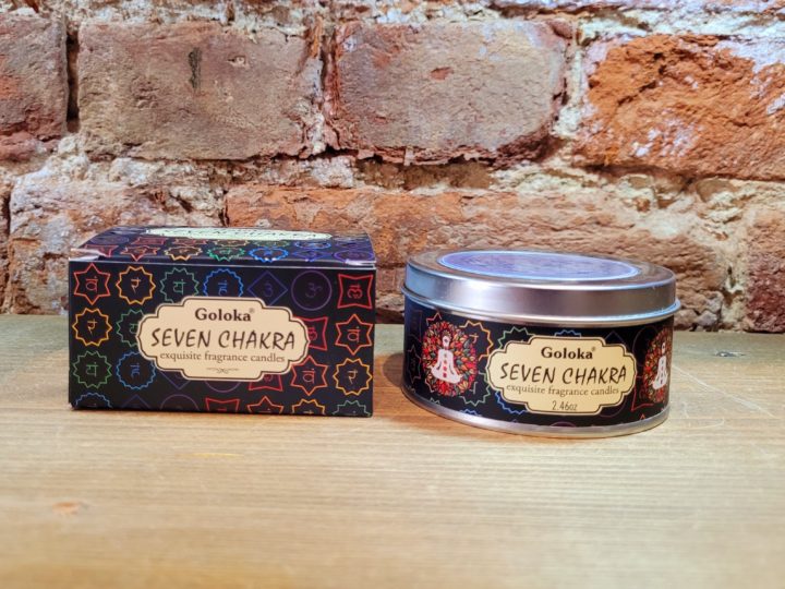 Goloka Seven Chakra Soy Wax Candle in a Tin