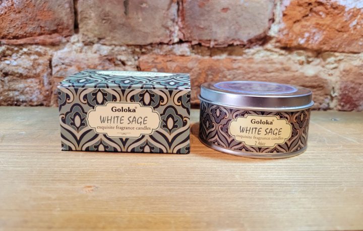 Goloka White Sage Soy Wax Candle in a Tin