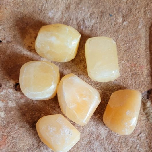 Calcite Yellow Polished Tumblestone Crystal