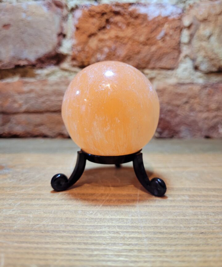 Selenite Crystal Sphere (Peach) Small