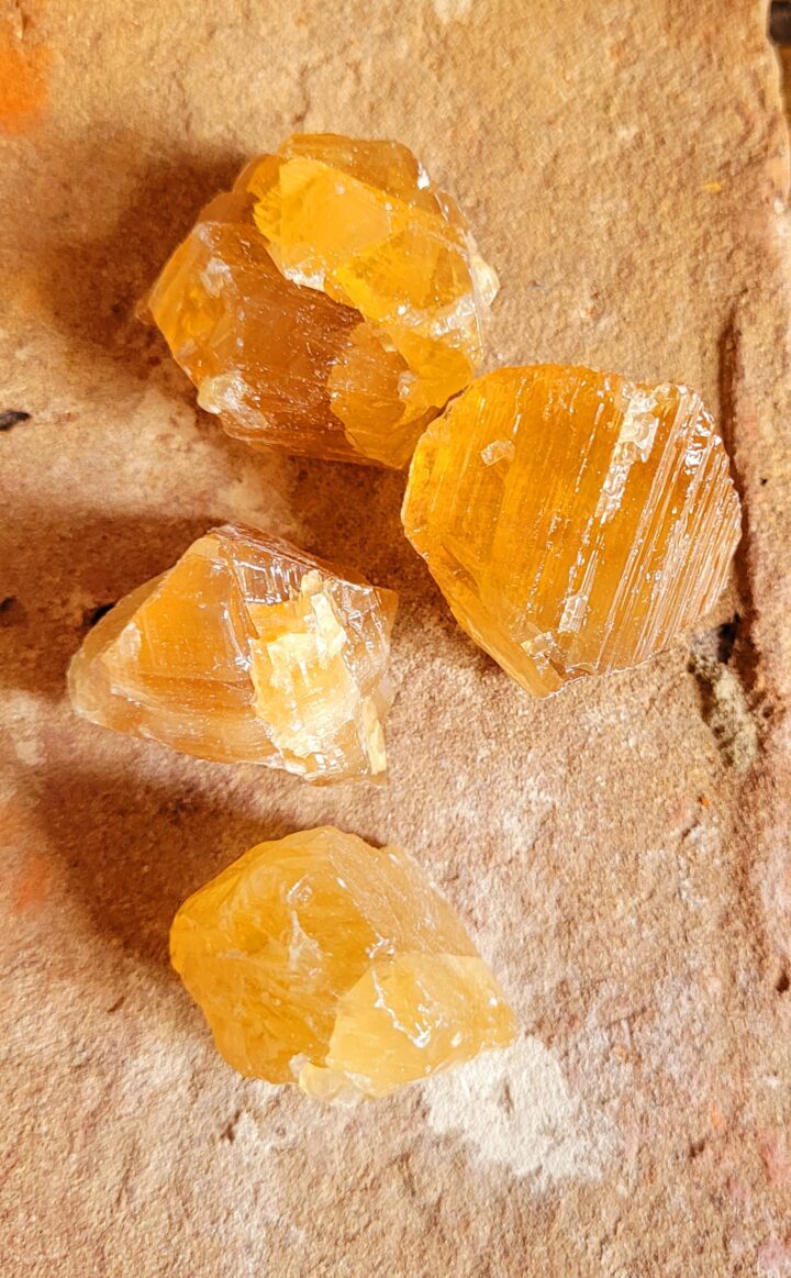 Calcite Honey Rough Crystal Small