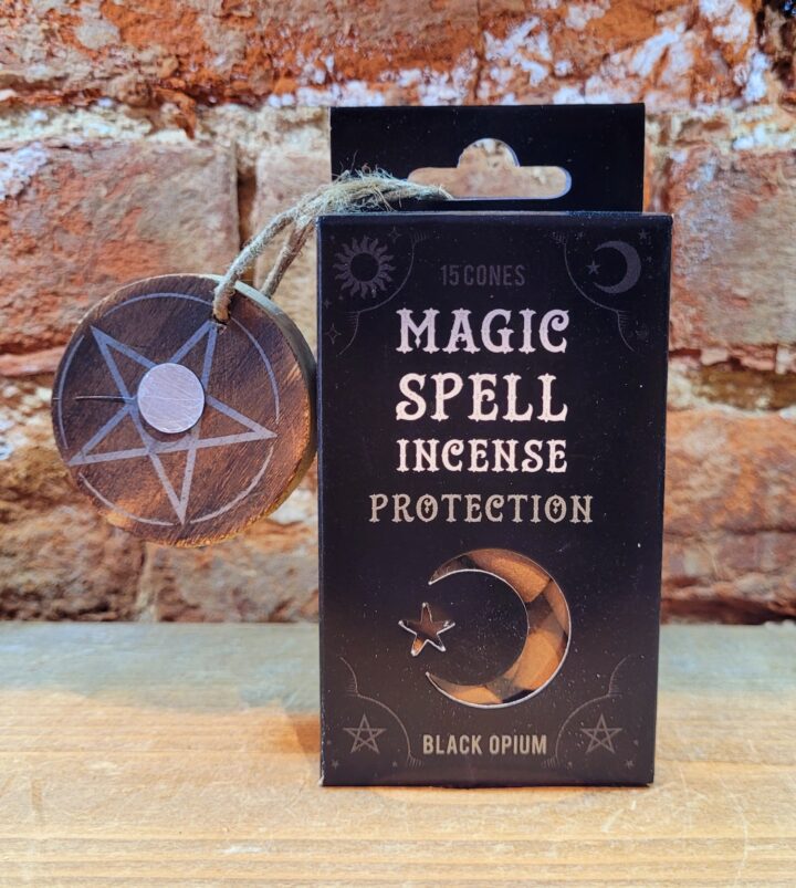Black Opium "Protection" Spell Incense Cones and Pentagram Holder