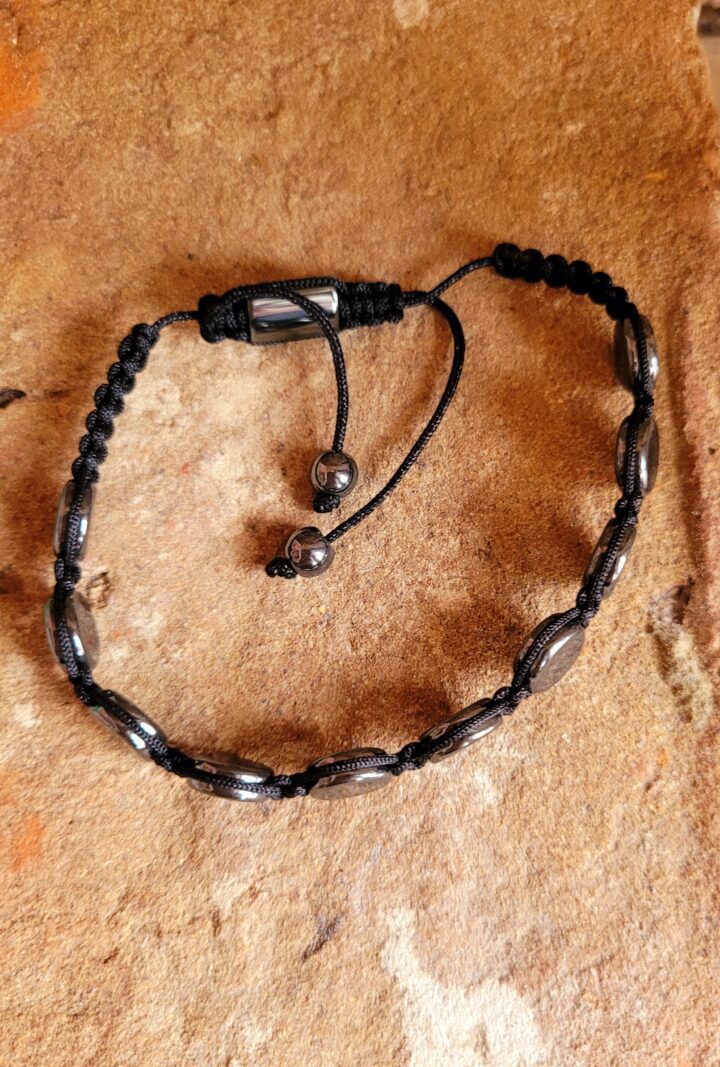 Hematite Shamballa Bracelet - Round Flats