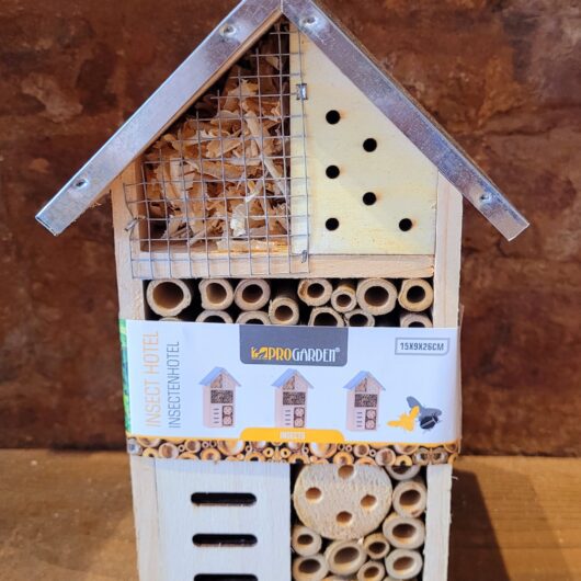 Wooden Insect Hotel with Metal Roof