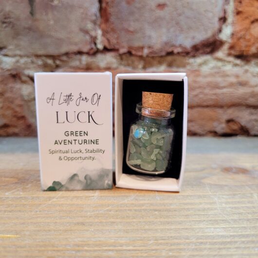 Crystal Healing Jar of Luck Aventurine in Matchbox