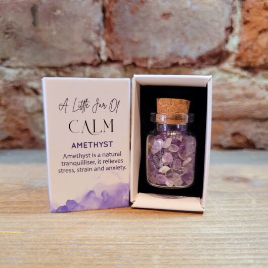 Crystal Healing Jar of Calm Amethyst in Matchbox